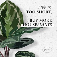 Houseplant lover quote Instagram post template