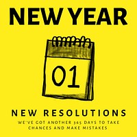 New year resolution & design Instagram post template