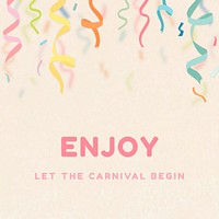 Festive confetti,   colorful ribbon border Instagram post template