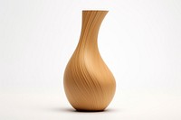 Vase shape pottery wood white background. AI generated Image by rawpixel.