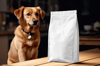 White dog food bag
