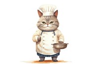 Mammal chef cat white background. AI generated Image by rawpixel.