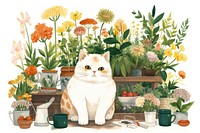 Cat florist animal mammal flower. AI generated Image by rawpixel.
