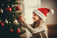 Christmas tree child happy girl. AI generated Image by rawpixel.