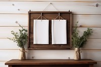 Small retangle cloth hanging wood rustic wall. AI generated Image by rawpixel.