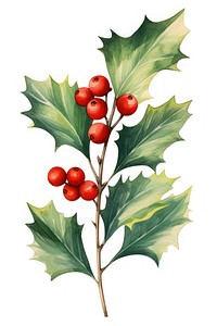 Three holly leaves plant leaf tree. AI generated Image by rawpixel.