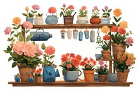 Flowerpots plant rose arrangement. AI generated Image by rawpixel.