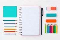 Stationary pen white background organization. 