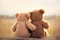 2 teddy bear cuddling cute toy representation. AI generated Image by rawpixel.