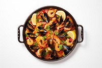 Seafood dish paella plate meal. AI generated Image by rawpixel.