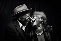 Old black couple laughing portrait adult. 