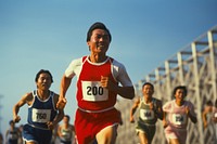 Athlete running adult determination. AI generated Image by rawpixel.