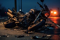Motorcycle accident outdoors vehicle night. AI generated Image by rawpixel.