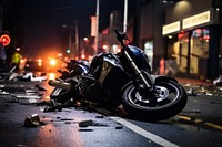 Motorcycle accident on the road street vehicle sports. AI generated Image by rawpixel.