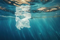 Plastic bags underwater outdoors nature. 