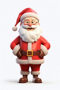 Santa claus figurine cartoon white background. 