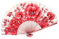 Chinese red fan flower white background invertebrate. 