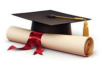 Graduation diploma white background intelligence. AI generated Image by rawpixel.