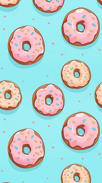 Donut backgrounds pattern food. AI generated Image by rawpixel.