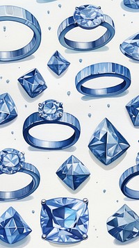 2 diamond rings gemstone jewelry pattern. AI generated Image by rawpixel.