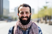 Middle Eastern man beard portrait smiling. AI generated Image by rawpixel.