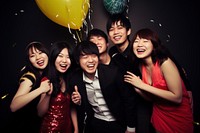 Having a new year party portrait balloon adult. AI generated Image by rawpixel.