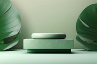 Jade Podium Mockup product furniture green relaxation. AI generated Image by rawpixel.