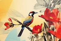 Flower bird animal plant. AI generated Image by rawpixel.