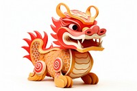 Chinese new year dragon craft white background. AI generated Image by rawpixel.