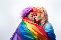 Pride love portrait hugging adult. AI generated Image by rawpixel.