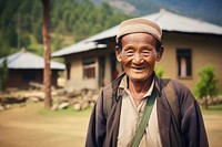 Bhutanese man elderly smiling adult house. AI generated Image by rawpixel.