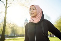 Young Asian hijab woman scarf adult photo. AI generated Image by rawpixel.