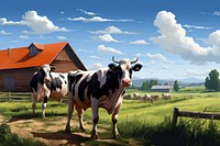 Cow livestock outdoors nature. AI generated Image by rawpixel.