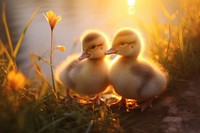 Cute ducklings outdoors animal nature. AI generated Image by rawpixel.
