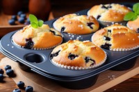 Blueberry muffins dessert baked food. AI generated Image by rawpixel.