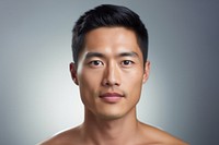 Man skincare advertisement portrait adult photo. AI generated Image by rawpixel.