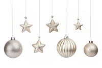 Silver Christmas decoration set silver christmas hanging. AI generated Image by rawpixel.
