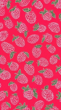 Raspberry pattern backgrounds fruit. AI generated Image by rawpixel.