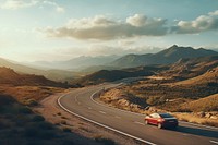 Road car landscape mountain. 