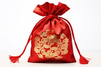 Chinese lucky bag handbag white background celebration. AI generated Image by rawpixel.