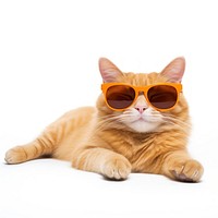 Orange cat sunglasses mammal animal. AI generated Image by rawpixel.