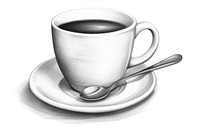  Hot chocolate drink drawing saucer coffee. AI generated Image by rawpixel.