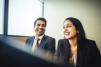 Indian business man meeting adult woman. AI generated Image by rawpixel.