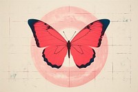Butterfly art insect invertebrate. AI generated Image by rawpixel.