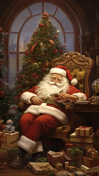 Santa christmas plant anticipation. AI generated Image by rawpixel.