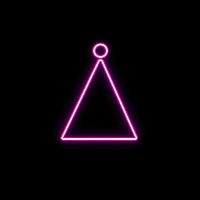 Party hat icon line neon pink. AI generated Image by rawpixel.