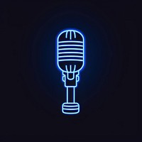 Vintage microphone icon lighting line blue. AI generated Image by rawpixel.
