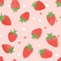 Strawberry pattern backgrounds fruit. AI generated Image by rawpixel.