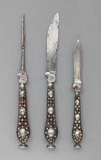 Knife, fork, and pen knife