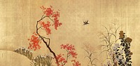 Japanese autumn (19th century) vintage painting by Shibata Zeshine. Original public domain image from the Minneapolis Institute of Art.   Digitally enhanced by rawpixel.